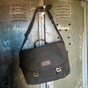 Barbour waxed canvas olive messenger bag